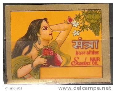 India Santra Vintage Trade Hair Oil Label Multi-colour Women Rose Flower - Other & Unclassified