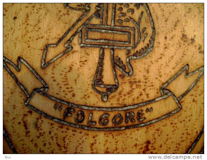 FOLGORE  TAVOLOZZA IN LEGNO INCISA A MANO MILITARE ITALY ITALIE Carte6 - Airforce