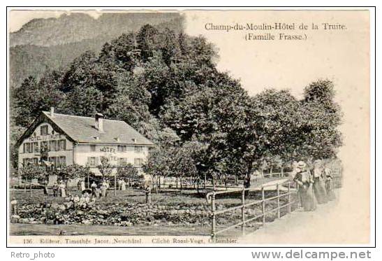 Suisse, Champ-du-Moulin-Hôtel De La Truite - Cham