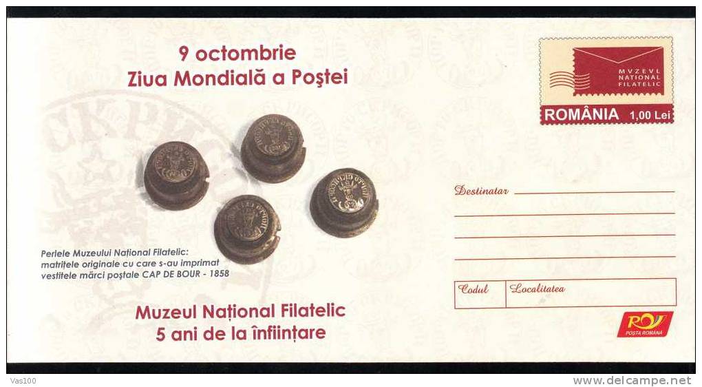 World Post Day 2009 Entier Postaux Cover Stationery Anniversary Stamps "Cap De Bour" Romania. - U.P.U.