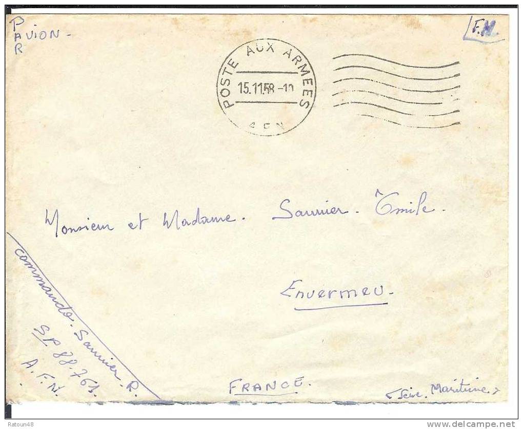 Lettre En F.M. Postes Aux Armées - A.F.M. - Algerienkrieg