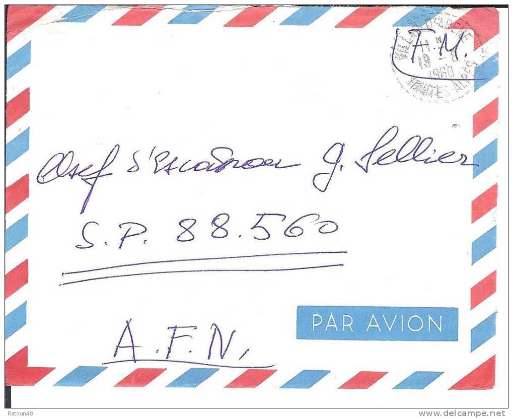 Lettre En F.M. Adressée SP 88560 - A.F.M. - Guerra D'Algeria