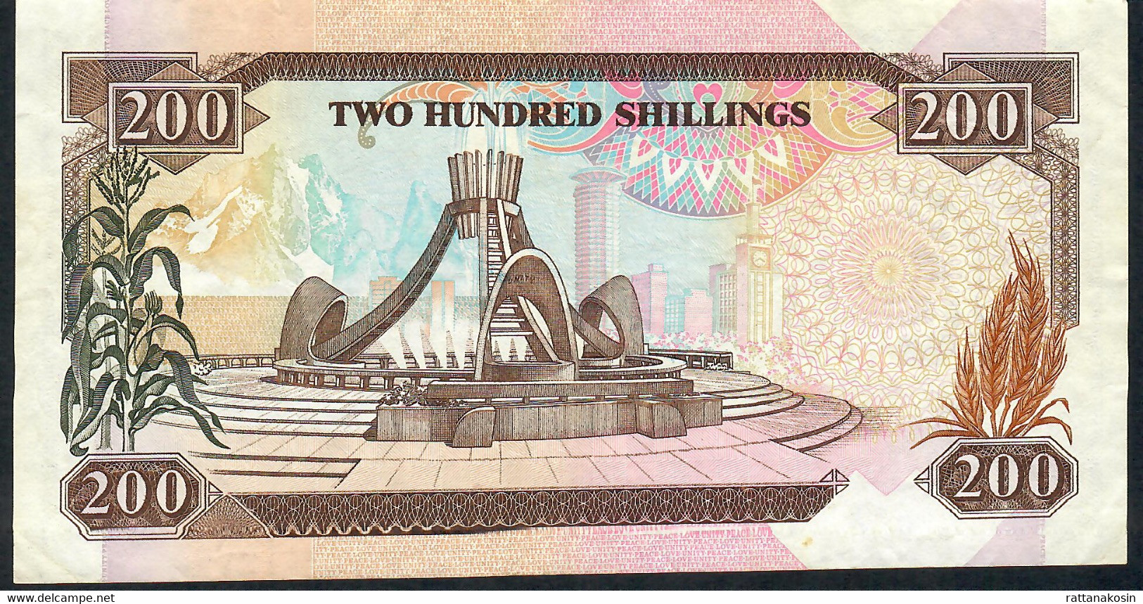 KENYA P29c  200  SHILLINGS   2.1.1992    VF    NO P.h. ! - Kenia