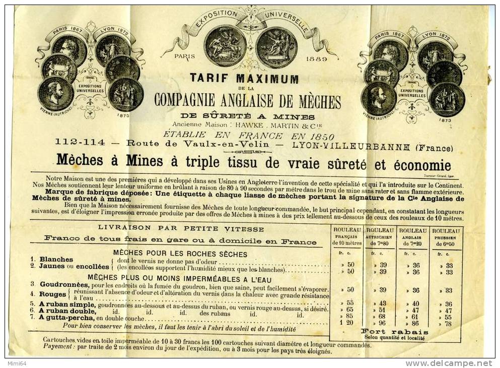 LETTRE--TIMBRE TYPE SAGE PAPIER TEINTE 5 C.VERT--PUBLICITE : COMPAGNIE ANGLAISE De MECHES à Lyon-Villeurbanne-- - Andere & Zonder Classificatie