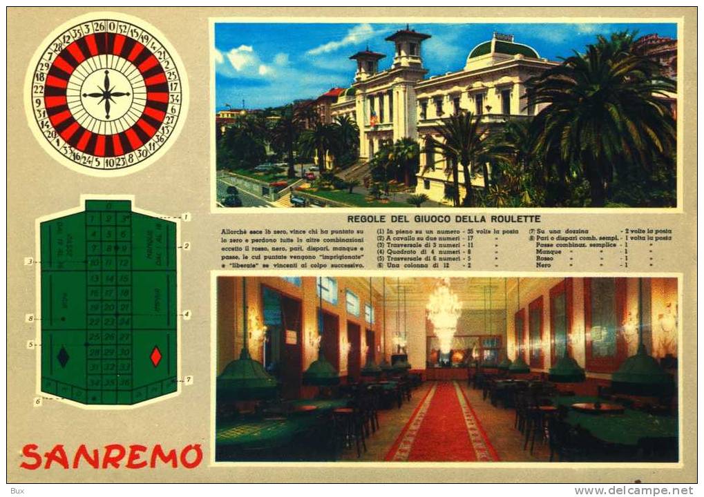 SANREMO  PUB   CASINO    POSTCARD UNUSED CARTOLINA NON VIAGGIATA COME DA FOTO - Casinos