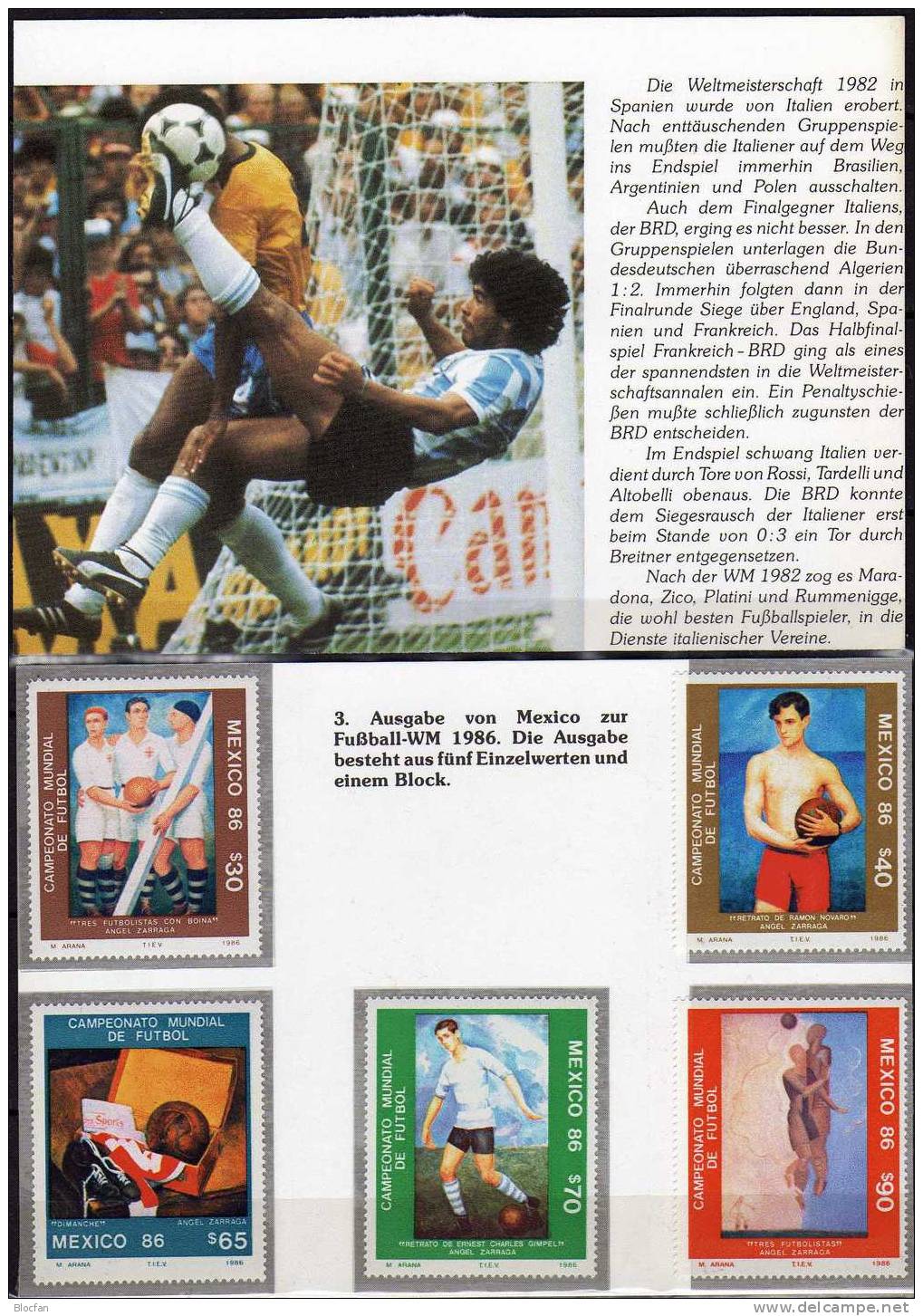 Gemälde Und Fussball WM 1986 In Mexiko 1985/9 ** 6€ - Mexico