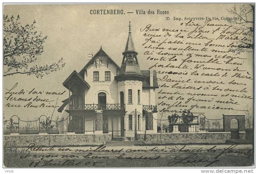 Kortenberg - Cortenberg :  Villa Des Roses  ( Geschreven Kaart Met Zegel 1905 ) - Kortenberg