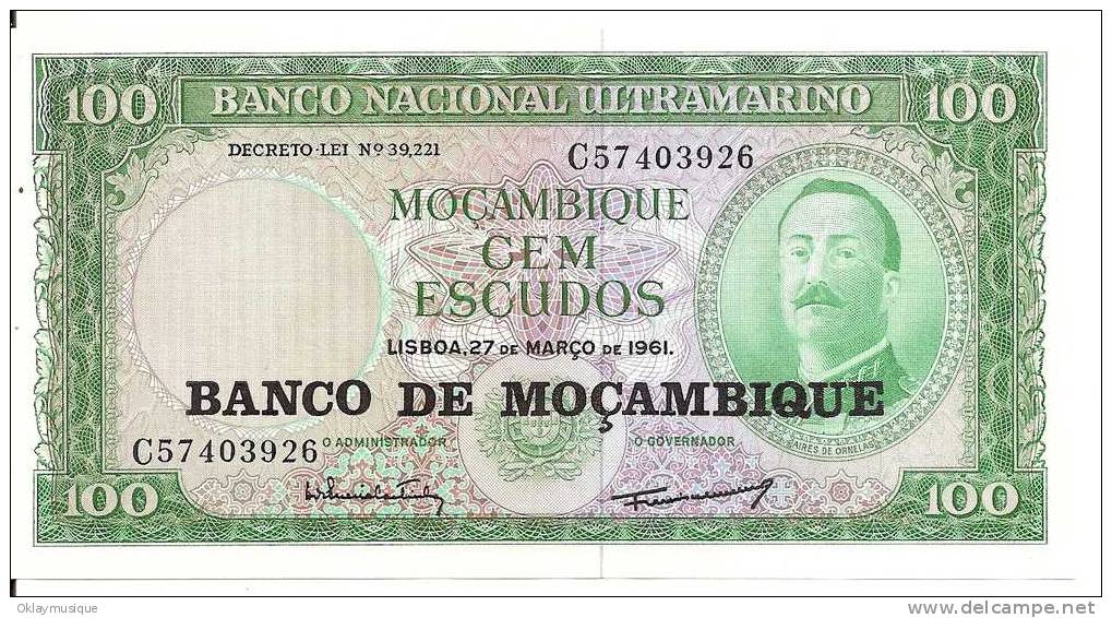 100 Escudos 1961 (neuf) - Mozambique