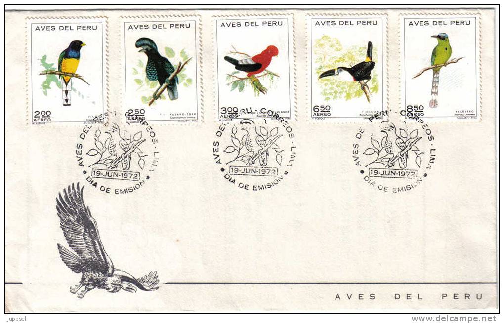 PERU  FDC 1972  Birds  /  Oiseaux - Sperlingsvögel & Singvögel