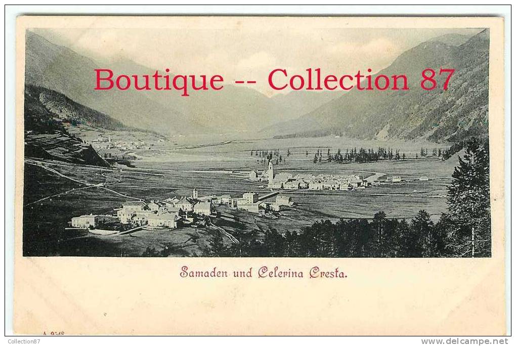 SUISSE - GR - GRISONS - SAMADEN Und CELERINA CRESTA - CLICHE 1900 - DOS VISIBLE - Celerina/Schlarigna