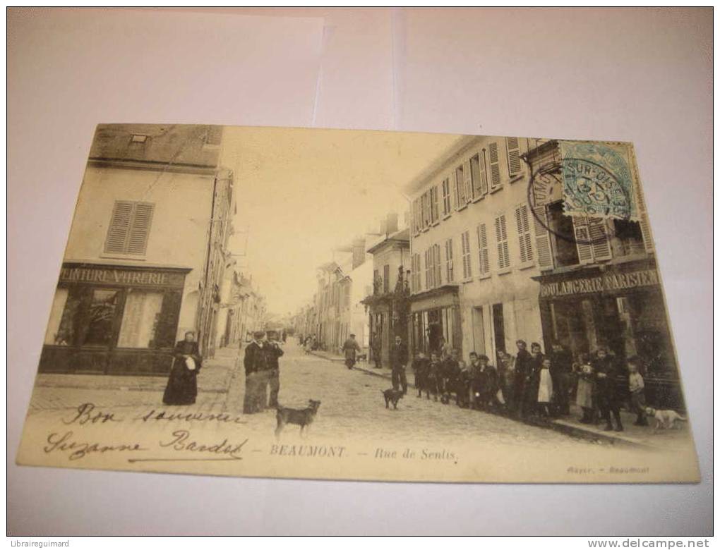 2 Oe - CPA - BEAUMONT- Rue De Senlis - [95] Val D´Oise - Beaumont Sur Oise