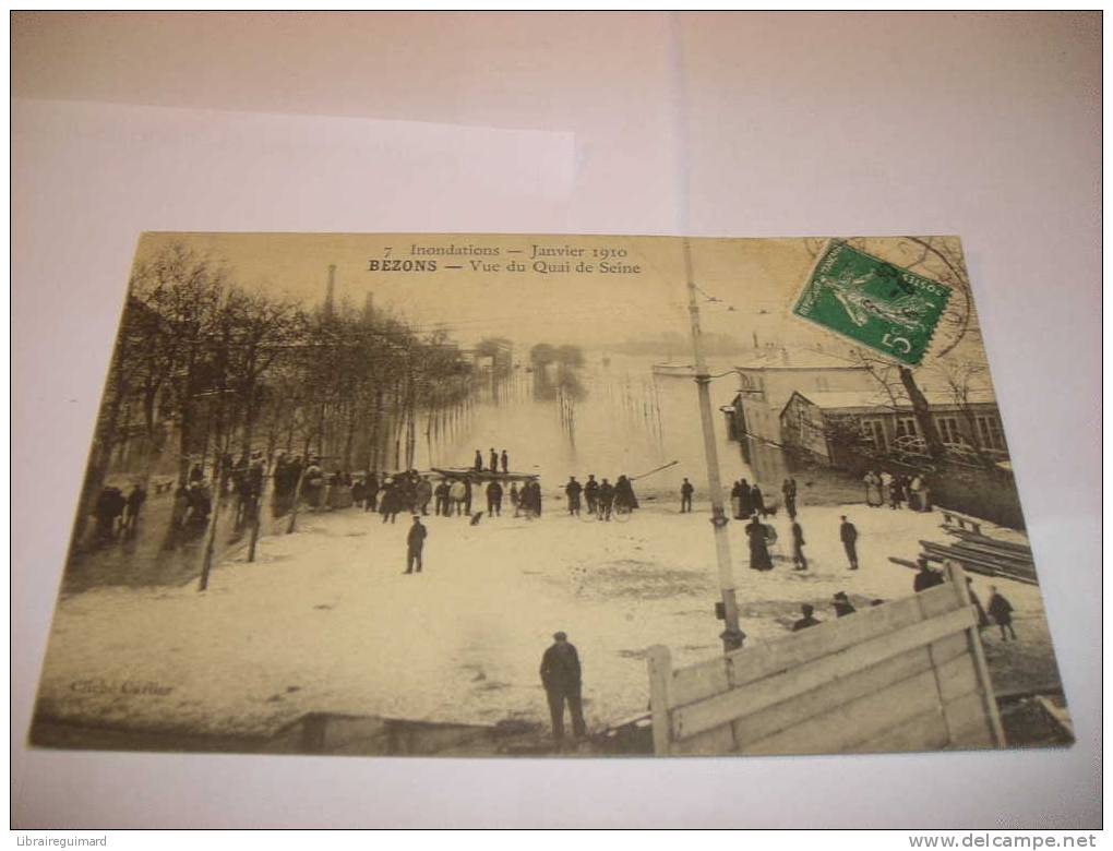 2 Ok - CPA N°7 - BEZONS - Inondations - Janvier 1910 - Vue Du Quai De Seine - [95] Val D´Oise - Bezons