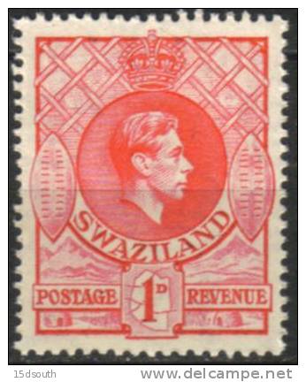 Swaziland - 1938-1954 KGVI 1d P13½x14 MNH** - Swaziland (1968-...)