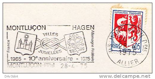 1975 France 03 Allier Mountlucon Hagen Jumelage Villes Jumelees Town Twinning Gemellagio - Mechanical Postmarks (Advertisement)