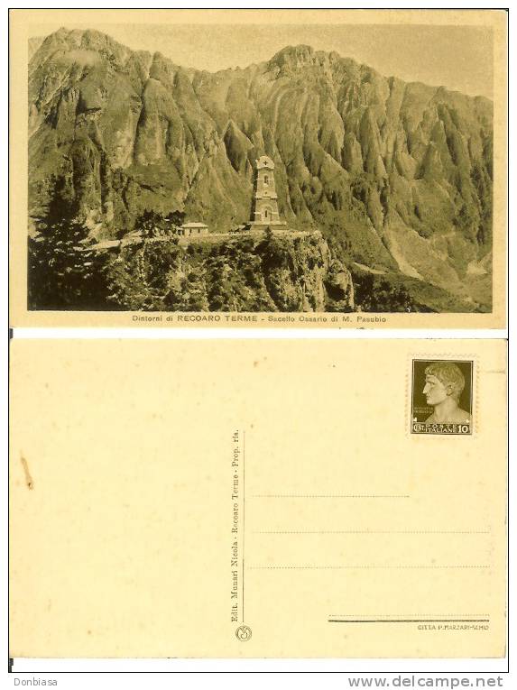 Recoaro Terme (Vicenza): Dintorni - Sacello Ossario Di M. Pasubio. Cartolina Anni ´30. - Cimetières Militaires