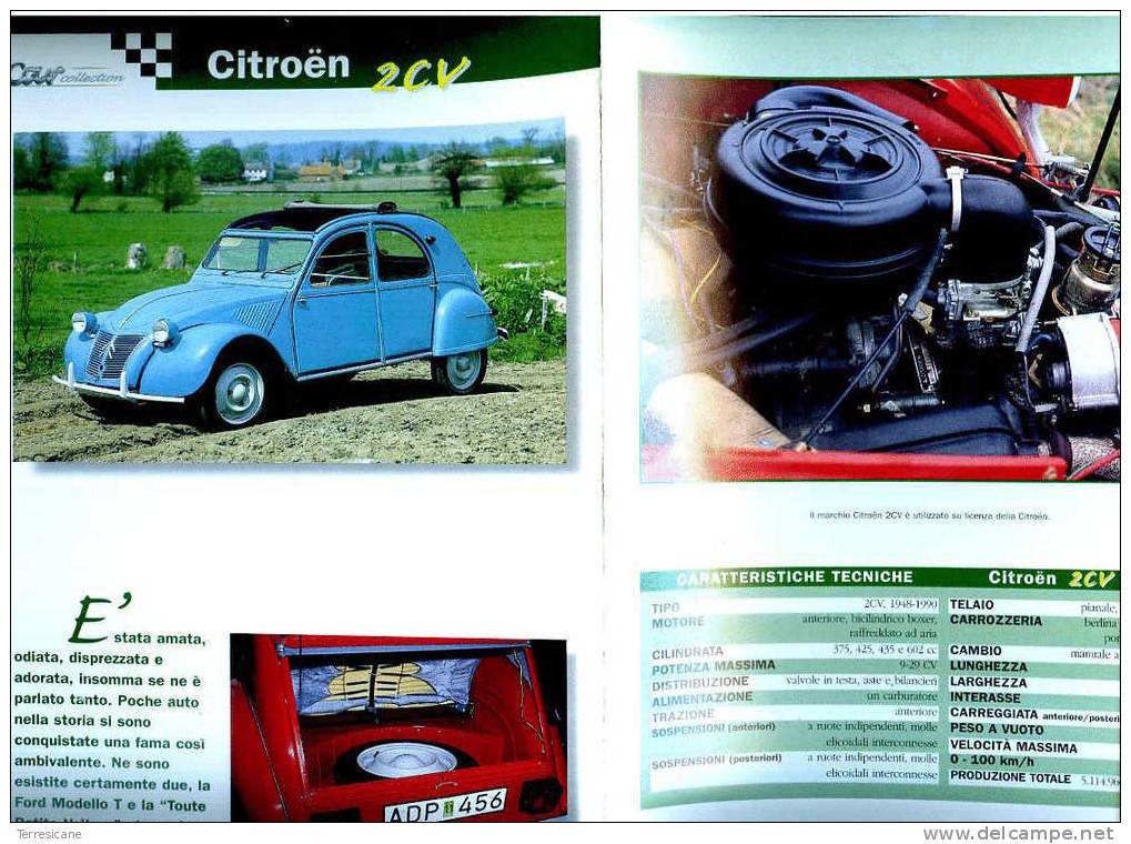 SCHEDA FICHE TECNICO STORICA CAR COLLECTION DEL PRADO CITROEN 2 CV - Motores