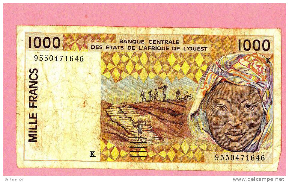 Billet De Banque Nota Banknote Bill 1000 Mille Francs BANQUE CENTRALE DES ETATS DE L´AFRIQUE DE L´OUEST - Other - Africa