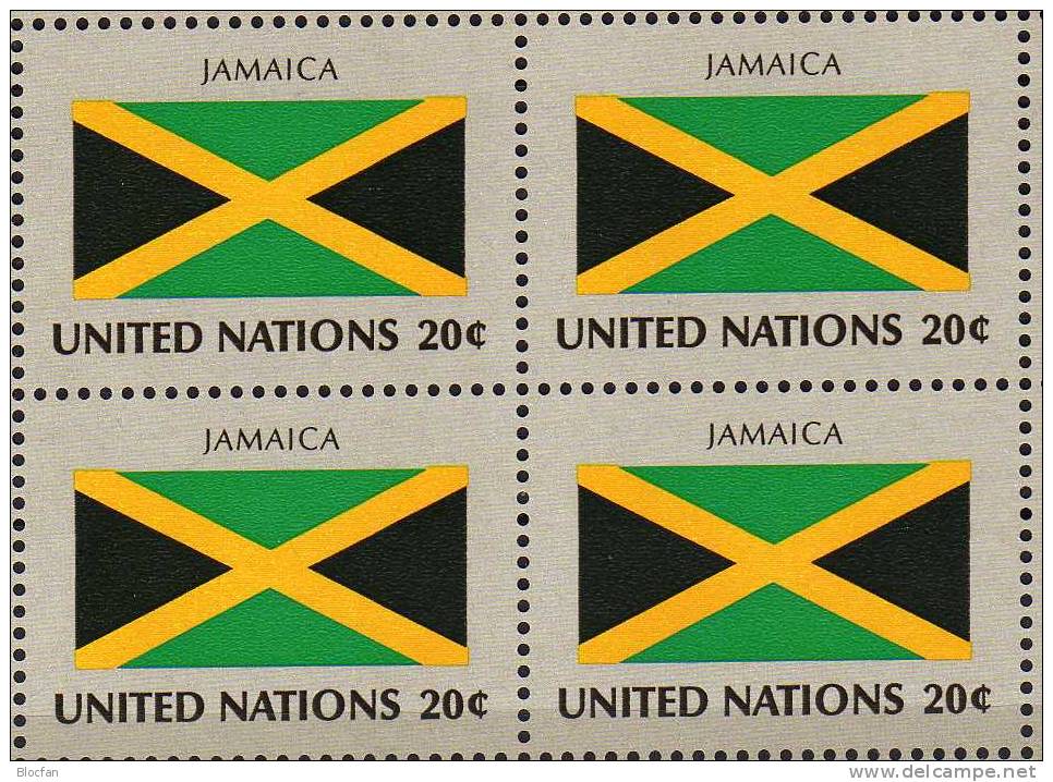 Jameika UN-Flaggen IV 1983 JAMAICA New York 428+ 4-Block + Kleinbogen ** 7€ - Giamaica (1962-...)