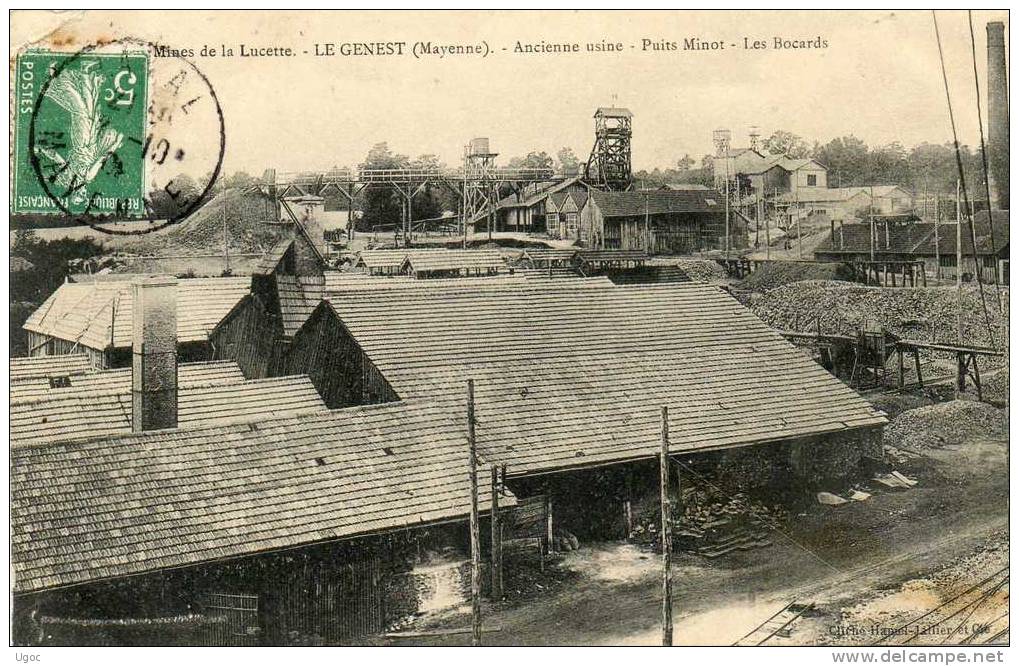 CPA -53 - Mines De La Lucette - LE GENEST - Ancienne Usine - Puits Minot - Les Bocards - 214 - Le Genest Saint Isle
