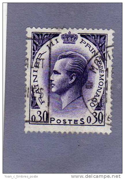 MONACO TIMBRE N° 545 OBLITERE PRINCE RAINIER III 30C VIOLET - - Oblitérés