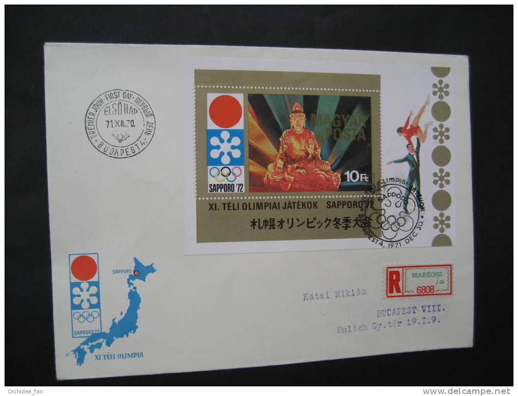 Ungarn 1971, Olympische Winterspiele 1972 Sapporo Block 86A FDC - Winter 1972: Sapporo