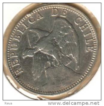 CHILE  1  PESO  WREATH  FRONT EAGLE EMBLEM  BACK 1895  SILVER VF  READ DESCRIPTION CAREFULLY !!! - Chile