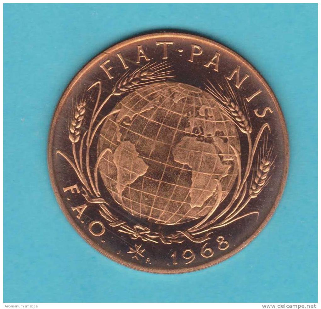 ORDEN DE MALTA   2   TARI   1.968  BRONCE  PROOF  FAO  SC/UNC      DL-7255 - Other - Europe