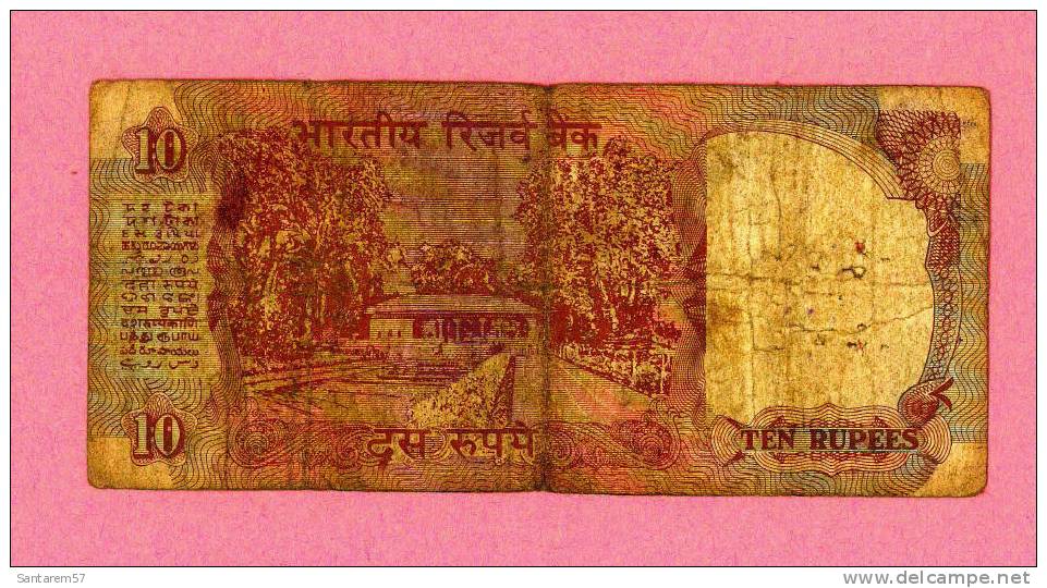 Billet De Banque Nota Banknote Bill 10 Ten Rupees INDE INDIA - Indien