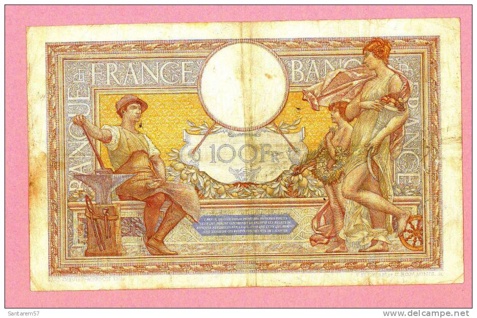 Billet De Banque Nota Banknote Bill 100 CENT FRANCS BANQUE DE FRANCE LUC OLIVIER MERSON 04/1/1934 - 100 F 1908-1939 ''Luc Olivier Merson''
