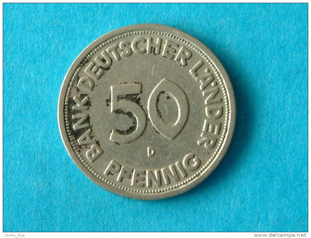 1949 D - 50 PFENNIG / KM 104 ( For Grade, Please See Photo ) !! - 50 Pfennig