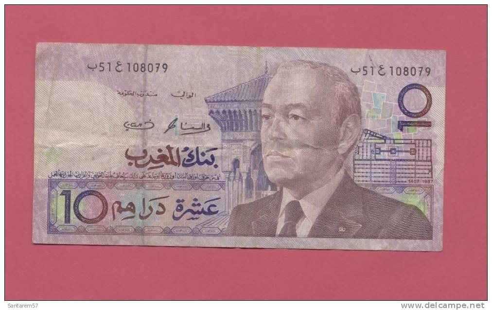 Billet De Banque Nota Banknote Bill 10 Dirhams MAROC MOROCCO MARRUECOS MARROCOS - Marokko