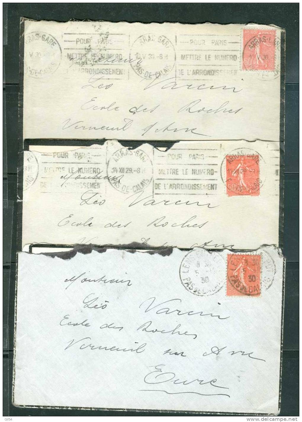 Lot De 12 Lettres Affranchies Par Yvert N°199 , Toutes Avec Leur Corespondance - AA54 - Storia Postale