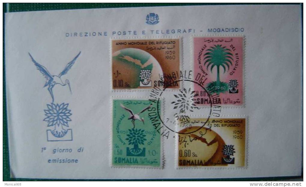 Somalia AFIS 1960 FDC Anno Mondiale Del Rifugiato - Somalië (AFIS)