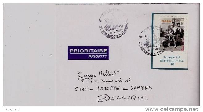 FRANCE :2002:Timbre N°3521 Sur Enveloppe.Tableau.Belle Oblit."Philat.Besançon Proudhon." - Brieven En Documenten