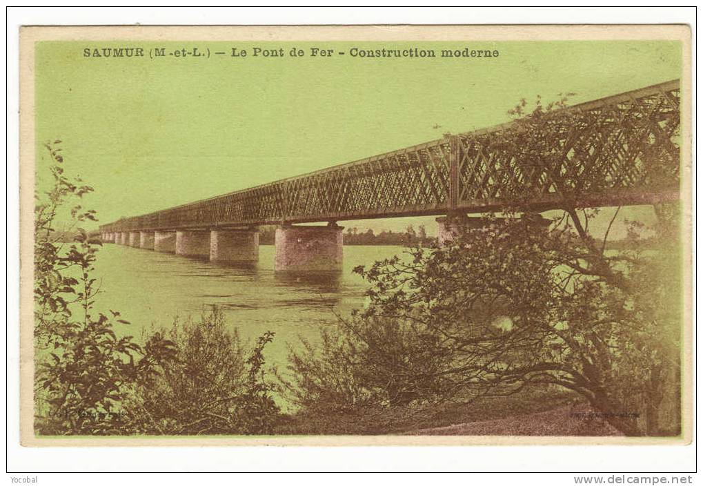 Cp , 49 , SAUMUR ,  Le Pont De Fer , Construction Moderne  , Voyagée 1939 - Saumur