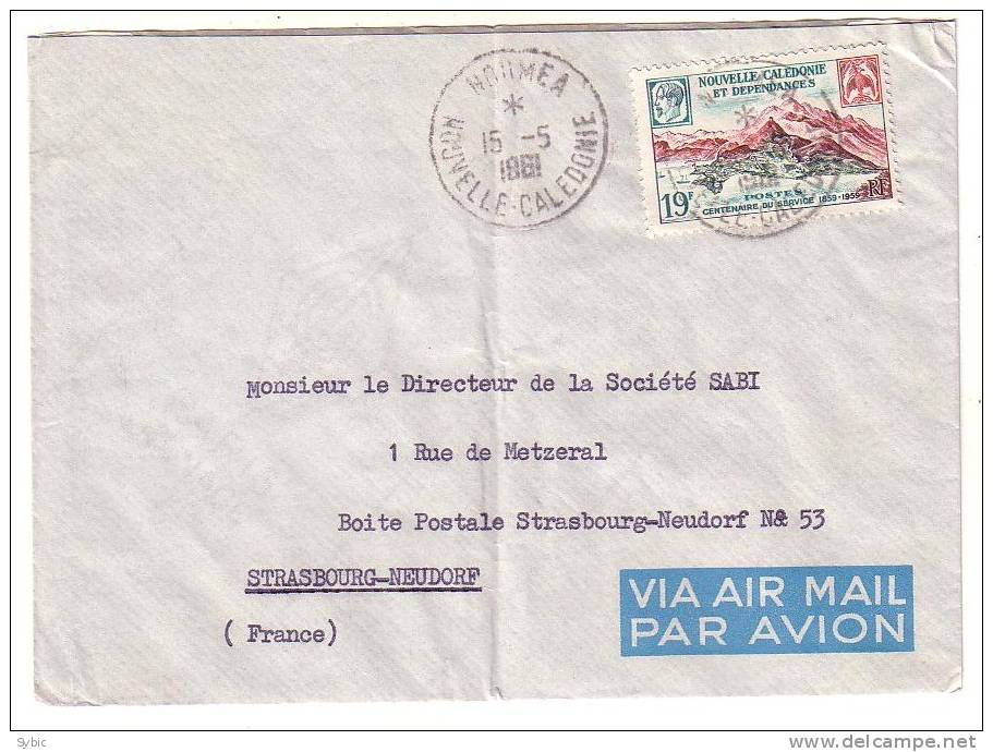 NOUVELLE CALEDONIE - Lettre Nouméa  Vers La France ( Strasbourg) 15/05/1961 - Briefe U. Dokumente