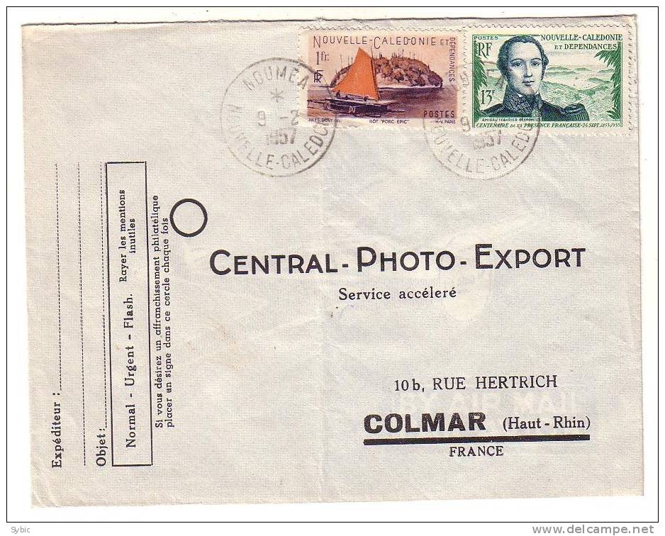 NOUVELLE CALEDONIE - Lettre Nouméa  Vers La France ( Strasbourg) 09/02/1957 - Cote 31€ - Briefe U. Dokumente
