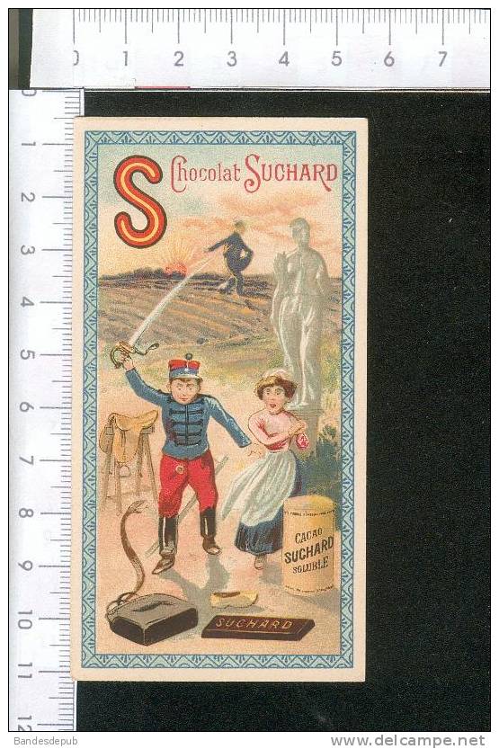 Suchard Jolie Chromo Alphabet Lettre S Serpent Semailles Sabre Statue Servante Selle Sabot - Suchard