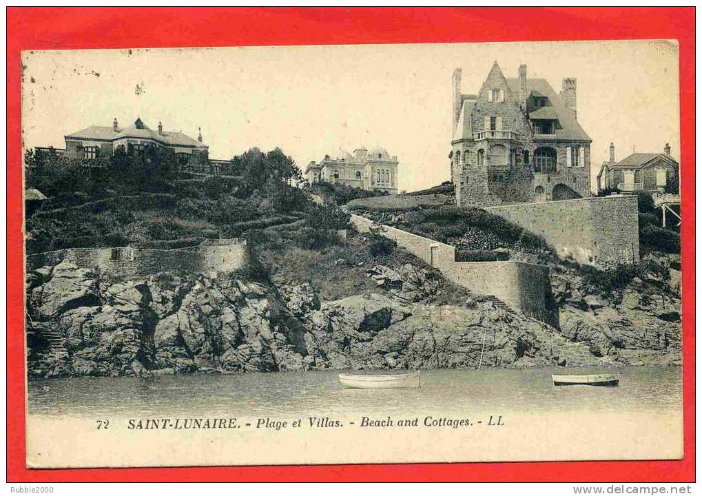 SAINT LUNAIRE 1925 LA PLAGE ET VILLAS CARTE EN BON ETAT - Saint-Lunaire