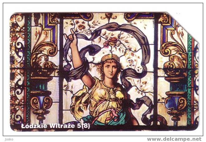 STAINED GLASS # 3 - Polish Old Rare Card * Vitrail Farbiges Glas Vetro Colorato Vidrieras Vitral Painting Paintings - Polen