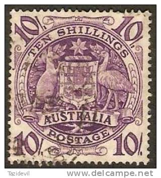 AUSTRALIA - 1949 10/- Coat Of Arms. Scott 219. Used - Used Stamps