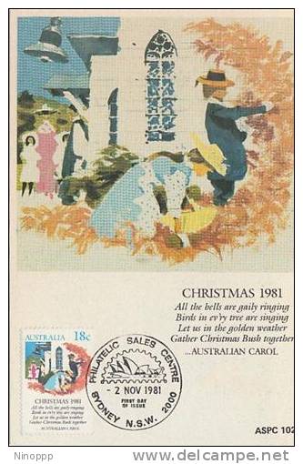 Australia-1981 Christmas 18c Maximum Card - Natale