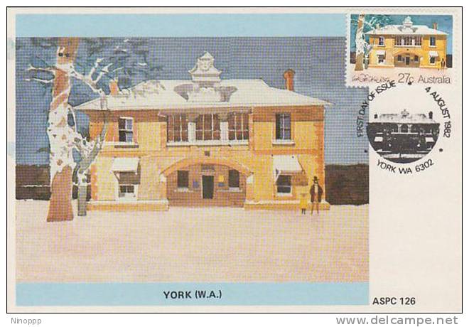 Australia-1982 Historic YORK (W.A) Post Office   Maximum Card - Cartes-Maximum (CM)