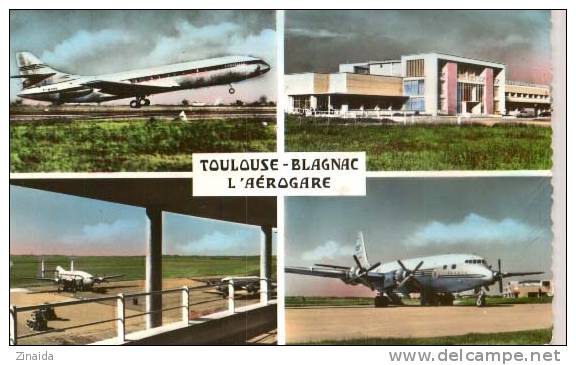 CARTE POSTALE AEROGARE DE TOULOUSE BLAGNAC - Aerodrome