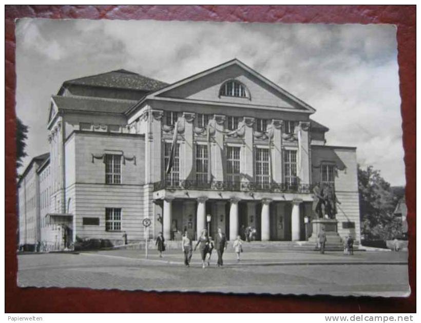 Weimar - Deutsches Nationaltheater Goethe Schiller Denkmal - Weimar