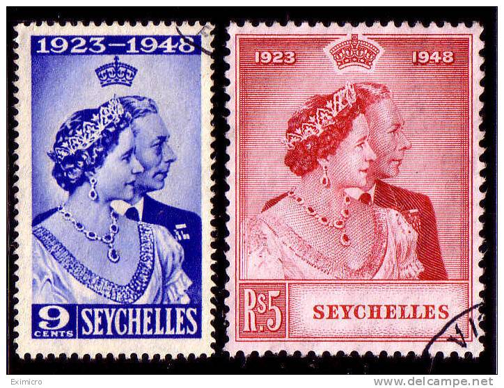 SEYCHELLES 1948 SILVER WEDDING SET FINE USED CAT £38 - Seychelles (1976-...)