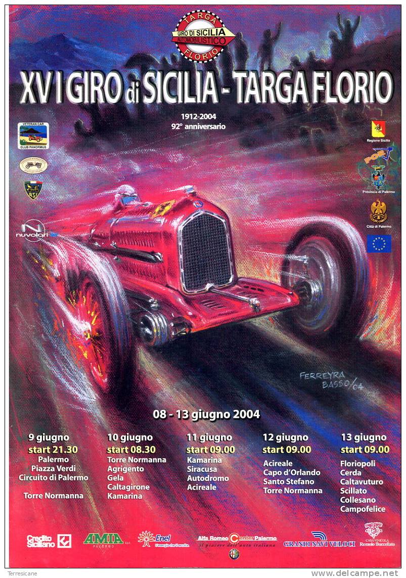 GIRO DI SICILIA TARGA FLORIO 2004 NUMERO UNICO 64 PAG CON FOTO B/N & COLORI - Programmi