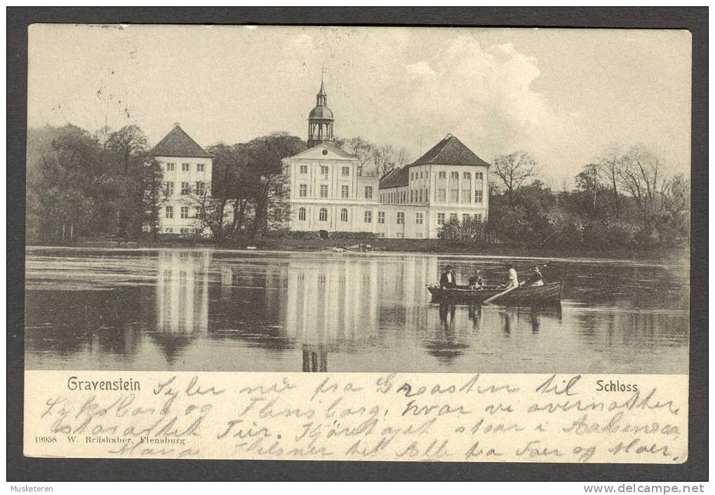 Nordschleswig Gravenstein Schloss Gråsten Slot Castle Château Deluxe FLENSBURG 1906 Cancel To Kolding Danmark - Nordschleswig