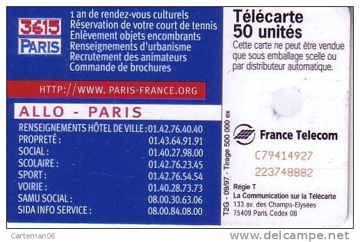 Télécarte - 50 Unités - Mairie De Paris - 3615 Paris 1997 - 1997