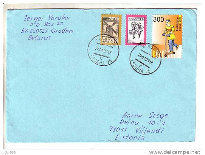 GOOD BELARUS Postal Cover To ESTONIA 2003 - Good Stamped: Skate - Belarus